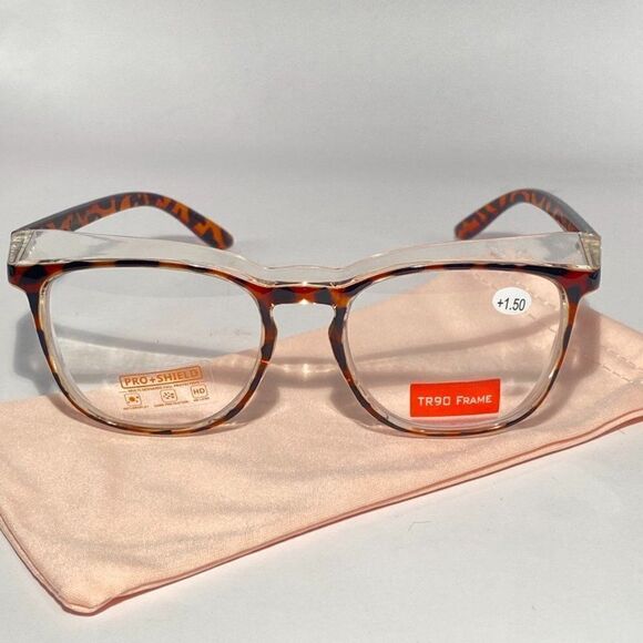 Pro + Shield Full Protection Magnification Glasses 1.50 TR90 Frames NWT - Picture 1 of 11